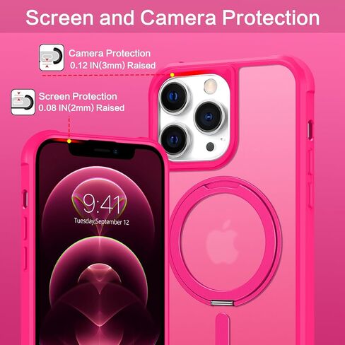 BENTOBEN Magnetic iPhone 12 Pro Max Case, Phone Case iPhone 12 Pro Max with Magsafe Invisible Stand Kickstand Ring Holder Slim Thin Soft Shockproof Bumper Women Men Cover for 12 Pro Max 6.7", Black in Saudi Arabia