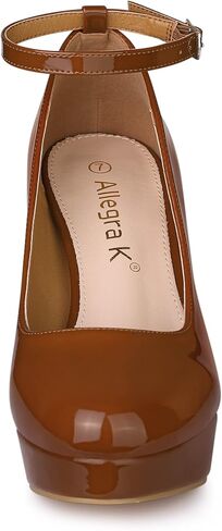 Allegra K Women's Platform Ankle Strap Chunky Heel Mary Janes Pumps in Saudi Arabia