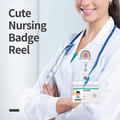 2 Pack Mental Health Badge Reels Holder Retractable with ID Clip for Nurse Name Tag Card Psych Psychology Nursing Doctor Medical Work Office Alligator Clip ZJK1002 in Saudi Arabia