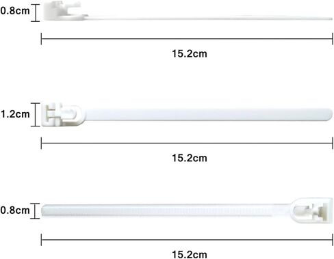 [عبوة من 50] ربطات كابل قابلة لإعادة الاستخدام، ربطات كابل من النايلون عالي التحمل من Canwn، ربطات كابل مرنة بسحاب مع عقدة منزلقة (أبيض) in Kuwait