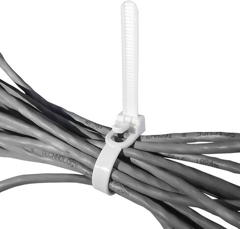 [عبوة من 50] ربطات كابل قابلة لإعادة الاستخدام، ربطات كابل من النايلون عالي التحمل من Canwn، ربطات كابل مرنة بسحاب مع عقدة منزلقة (أبيض) in Kuwait