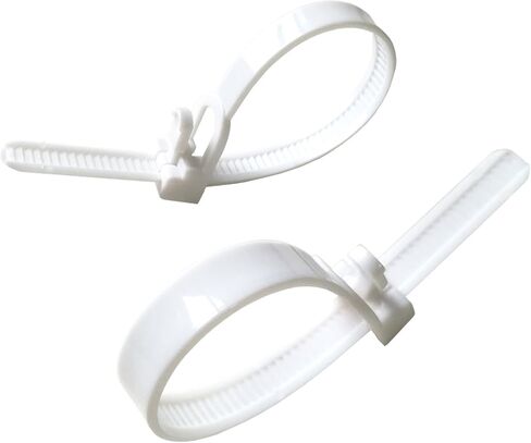 [عبوة من 50] ربطات كابل قابلة لإعادة الاستخدام، ربطات كابل من النايلون عالي التحمل من Canwn، ربطات كابل مرنة بسحاب مع عقدة منزلقة (أبيض) in Kuwait