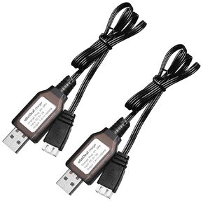 oGoDeal 2 قطعة 2 ثانية 7.4 فولت كابل شاحن USB لبطارية ليبو شحن سريع مع قابس موصل XH-3P لسيارة RC بدون طيار وقارب RC والشاحنات وطائرات الهليكوبتر الرباعية وما إلى ذلك in Kuwait