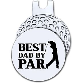 Best Dad by Par Golf Ball Marker with Magnetic Hat Clip, Funny Golf Accessories and Golf Gifts for Men Dad Grandpa, Birthday for Golf Fan Golfer Golf Lovers (GM036)