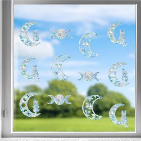 GORGECRAFT 16Pcs Bee Window Clings Honeycomb Windows Decals Anti-Collision 3D Rainbow Prism Film Decorative Static Stickers Sun Catcher Decals for Glass Sliding Door Prevent Birds Strikes Home Decor