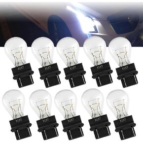 10 PCS Car Halogen Brake Bulb, 3157 12V 21/5W Instrument Light Bulb, Super Bright Automobile Lighting Replacement Accessories, Universal for Most Cars, Trucks and Vans (White)
