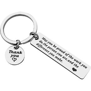 Thank You Keychain Appreciation Gifts Social Worker Jewelry for Women and Men May You Be Proud of The Work You Do Keyring Gift for Volunteer Employee Nurse Teacher Coach Mentor Make A Difference