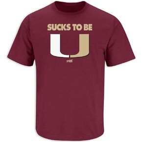 Smack Apparel Florida State Football Fans. Sucks to Be U Garnet T-Shirt (Sm-5X)