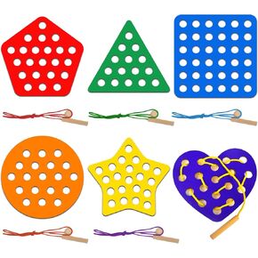 6 قطع من ألعاب الربط للأطفال الصغار، ألعاب خيوط خشبية هندسية، أنشطة مونتيسوري التعليمية والتعلمية للأطفال والرضع، ألعاب المهارات الحركية الدقيقة، القرع، الذرة، الطماطم، الباذنجان، البروكلي، الجزر in Kuwait