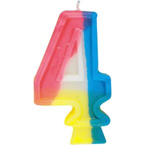 Unique Vibrant Number "2" Rainbow Birthday Candle - 2.75" (1 Pc) - Perfect for Memorable Second Birthday Celebrations