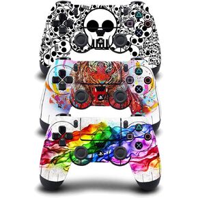 [3PCS] Whole Body Vinyl Sticker Decal Cover Skin for PS4 Controller - 3pcs. Comb D