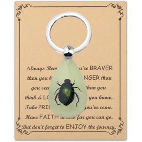 BNQL Real Scorpion Keychain Gifts Resin Scorpion Pendant With Real Scorpion Specimen Glow in the Dark Scorpion Resin Key Ring