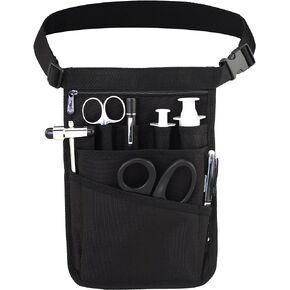 Medical Organizer Belt,Nurse fanny pack, Nurse Fanny Pack for Work ，Kit Practical Waist Bag for Nurses， Fanny Pack for Basics Nurse ，Utility Belt Organizer Bag (YRHS-S-XJ-BLACK)