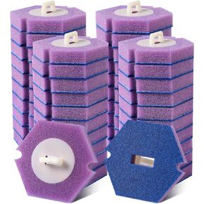 Toilet Bowl Cleaning Brush with 70 PCS Refills - Disposable Toilet Cleaner Scrubber Wand Holder Set, Bathroom Cleaning System Kit with Toilet Handle Storage Caddy (1 Wand + 70 Refills + 1 Caddy)