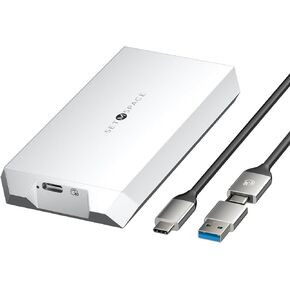 NVME Enclosure 40 Gbps ['Tough Guy' Quality] M.2 Enclosure Compatible with Thunderbolt 3/4&USB4, Screw Fixed Solid Aluminium Alloy SETMSPACE SSD Enclosure with USBC/A Cable for M-Key PCIe NVME 2280