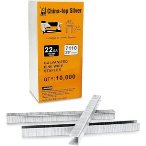 22 Gauge 71 Series 3/8-inch Crown 3/8-inch Leg Length Upholstery Staples Galvanized Fine Wire Staples 10,000 PCS/Box