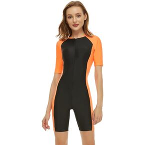 CinCili Boyleg Swimsuits for Women One Piece Short Sleeve Surfing Suit Bathing Suit Sun Protection