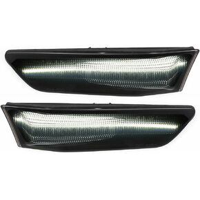 Car LED Side Marker Indicator Turn Signal Light No.26185AM800/26180AM800 for Infiniti G35 Coupe 03-07 Plastic Smoked Lens White Light 1 Pair
