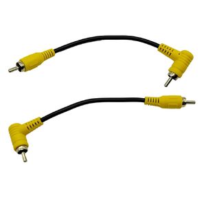 2Pcs RCA Phono Right Angle 90 Degree Male to Male Audio Subwoofer Cable Stereo RCA Projector Cable Gold Plated for Amplifiers Home Theater HDTV Home DVD