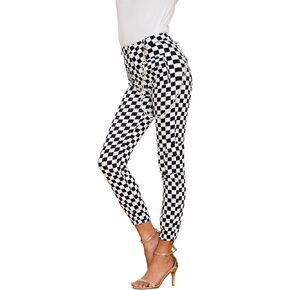 Women's Checkered Jogger Cargo Pants High Waist Slim Fit Outdoor Sweatpants