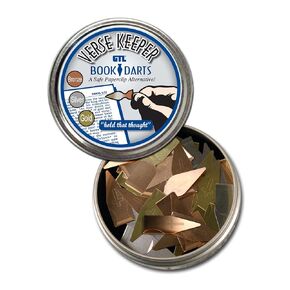 G.T. Luscombe Company, Inc. Verse Keeper Book Darts Tin – Mixed Colors | Safe to use on Thin Bible Paper | No Tearing, Stains or Marks and Reusable | Compact Tin | Bronze, Silver and Gold (Tin of 40)