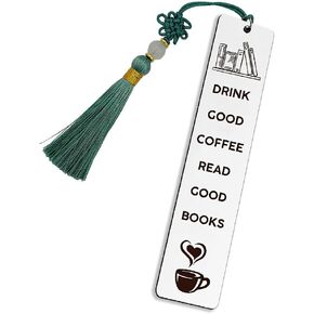 Book Coffee Lover Gifts Bookmark for Women Men Drink Good Coffee Read Good Books Book Marks for Reading Book Lovers Christmas Birthday Gifts for Bookworms Booklovers Gift