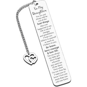 Daughter Gifts from Mom, 16th 21st Birthday Gifts for Girls, Daughter Wedding Gift from Mom Dad, College Graduation Bookmark Gifts for Her, Bride Gifts Wedding Keepsake, to My Daughter Bookmarks