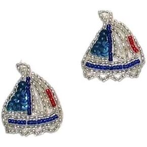 Expo International Sailboat Nautical Sequin Pack of 2 Patches/Appliques, Multi Colors