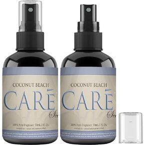 CARe Car Spray Freshener - Luxury Car Air Freshener - Long Lasting Car Air Fresheners and Car Scents to Freshen Up Car - 2oz Automotive Air Fresheners (Coconut Beach Scent, 2 Pack)