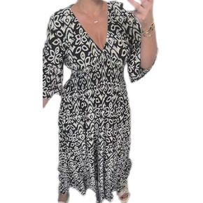 Chvity Boho Women's Summer V Neck Elastic Waist Pleated Half Sleeve Dress Floral Printed Ruffle Hem Dresses