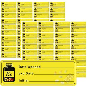 1000 pcs Date Opened Date Expired Stickers 1.5 x 0.5 inch Medication Instruction Pharmacy Expiration Date Drugstore Label Drug Pills EXP Dates Sticker for Inventory Pills Organized