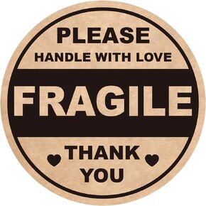 2 inch 300 PCS Fragile Stickers for Shipping Please Handle with Love and Thank You Waterproof Stickers