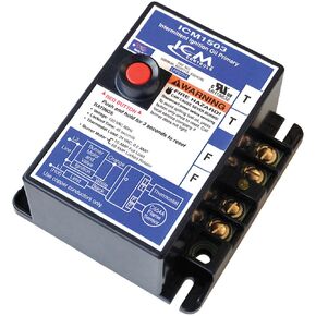 ICM Controls ICM1503 الزيت الأساسي، الإشعال المتقطع، دائرة استشعار اللهب، 45 ثانية، مفتاح الأمان، زر إعادة الضبط