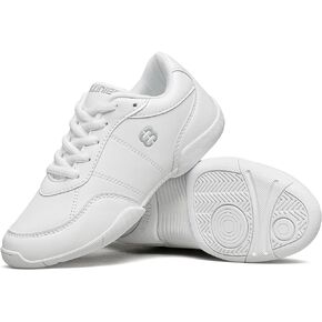 Girls White Cheerleading Shoes Lightweight Youth Cheer Competition Sneakers Kids Training Dance Tennis Walking Shoes
