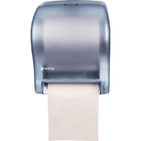San Jamar Ecologic Tear-N-Dry Recycled Plastic Electronic Paper Towel Dispenser, Battery Powered Towel Dispenser, Wall Mounted Dispenser with Zero Waste for Home and Business, 10 Inch Rolls, Black in Saudi Arabia