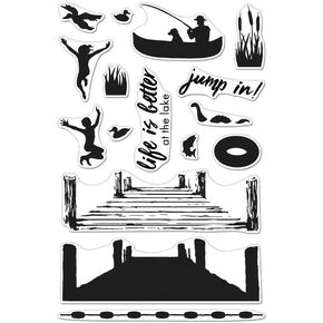 Hero Arts CM424 Clear Stamps, Color Layering Pier at The Lake