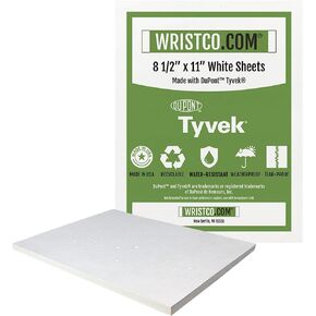WristCo Printing and Crafting Paper – Water-Resistant Paper for Inkjet Printer – Tyvek Sheets Double Sided, Tear-Resistant, Durable, Weatherproof for Signs, Origami, Painting, & Drawing - 20 ct