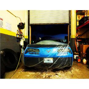 PartsW - 25 Pack of Universal Disposable Plastic Indoor Garage Clear car Cover