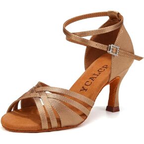 Women Latin Dance Shoes Satin Professional Salsa Bachata Performance Ballroom Dancing Shoes,Model L3049
