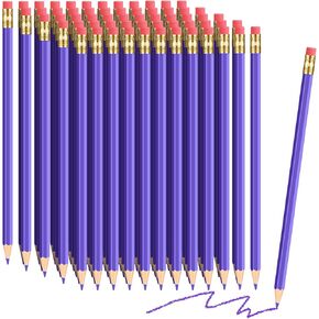 60 Pcs Pencils Pre Sharpened Checking Pencils with Eraser Erasable Colored Pencils for Map Coloring Tests Sketch School Office Editing Kids Adults Favors Grading (Blue)
