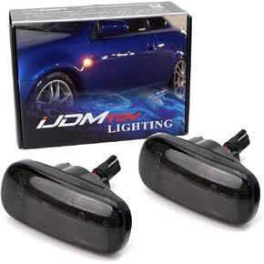 iJDMTOY Smoked Lens Amber Full LED Fender Side Marker Light Kit Compatible With JDM Spec Honda/Acura RSX Integra Civic EP3 Replace OEM Amber Sidemarker Lamps