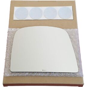 Mirror Glass Replacement + Adhesive Pads for 2008-2021 Chevrolet Express 2500 3500 Passenger Side - Upper Flat (2008 2009 2010 2011 2012 2013 2014 2015 2016 2017 2018 2019 2020 2021)