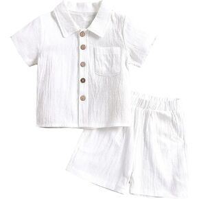 مجموعة ملابس SANGTREE للأطفال الصغار من القطن والكتان، من 12 شهرًا إلى 5 سنوات in Kuwait