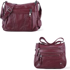 ELDA Crossbody Purse for Women Ladies Soft PU Leather Shoulder Bag