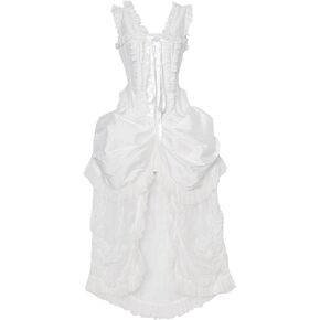 Daisy corsets Womens Top Drawer Steel Boned White Lace Victorian Bustle Corset DressCorset Dress
