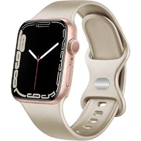 Meliya Band for Apple Watch Series 8 SE 7 6 5 4 3 2 1 45/41/40/44/38/42mm Women Men Soft Replacement Silicone Band for iWatch