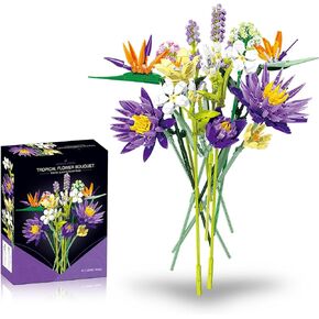 Flower Bouquet Building Sets for Adult, Home Decor Gifts for Mother’s Day, Valentine's Day, Botanical Collection with Fancy Box,Gift for 8 9 10 11 12 Boy Girl or Adult to Decor Collect 891 PCS