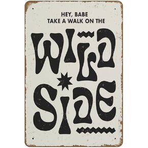 NOMELY خذ نزهة على الجانب البري ريترو السبعينيات ديكور المنزل طباعة إسكندنافية أبيض وأسود كبير الحجم ملصق بالبريد! الجدة القصدير معدن علامة البلاك بار حانة 8 "× 12" in Kuwait