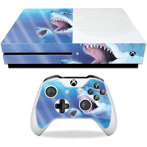 MightySkins Glossy Glitter Skin for Microsoft Xbox One S - Great Whites | Protective, Durable High-Gloss Glitter Finish | Easy to Apply, Remove, and Change Styles | Made in The USA
