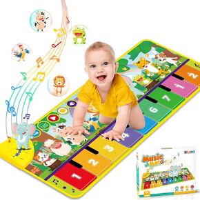 WEARXI Musical Mats, 1 Year Old Girl Gifts Birthday Gifts for 2 Year Old Girls Boys, Baby Girl Toys, Crawling Toys, Piano Play Mat for Baby Interactive Musical Toys for Toddlers 1-3